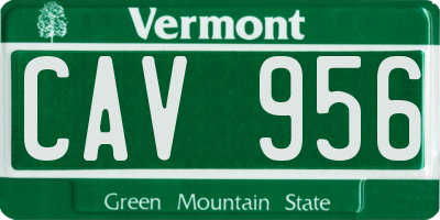 VT license plate CAV956
