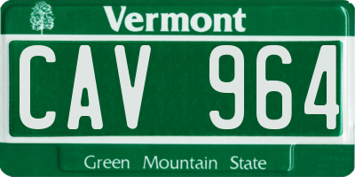 VT license plate CAV964