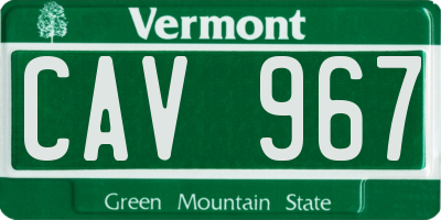 VT license plate CAV967