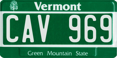 VT license plate CAV969