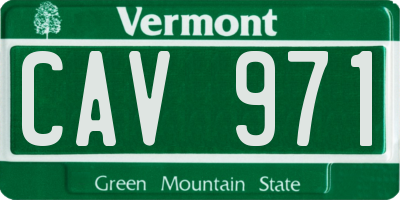 VT license plate CAV971