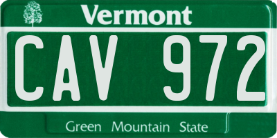VT license plate CAV972