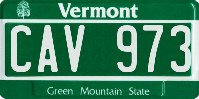 VT license plate CAV973