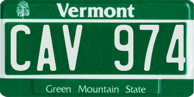 VT license plate CAV974