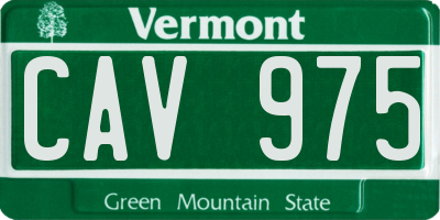 VT license plate CAV975