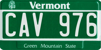 VT license plate CAV976