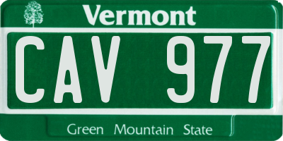VT license plate CAV977