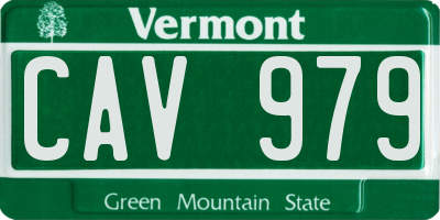 VT license plate CAV979