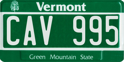 VT license plate CAV995