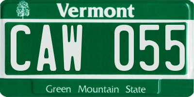 VT license plate CAW055
