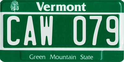 VT license plate CAW079