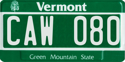 VT license plate CAW080