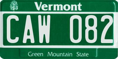 VT license plate CAW082
