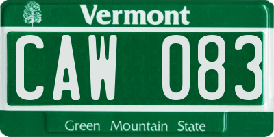 VT license plate CAW083