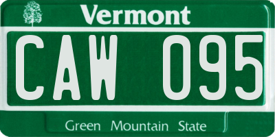 VT license plate CAW095