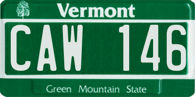 VT license plate CAW146