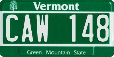 VT license plate CAW148