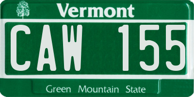VT license plate CAW155
