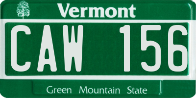 VT license plate CAW156