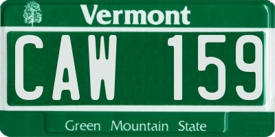 VT license plate CAW159