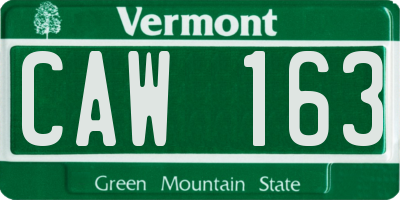 VT license plate CAW163