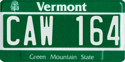 VT license plate CAW164