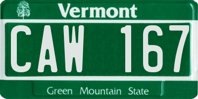 VT license plate CAW167