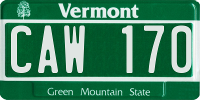 VT license plate CAW170