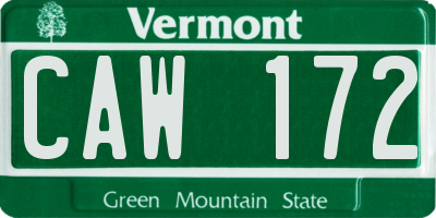 VT license plate CAW172