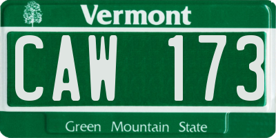 VT license plate CAW173