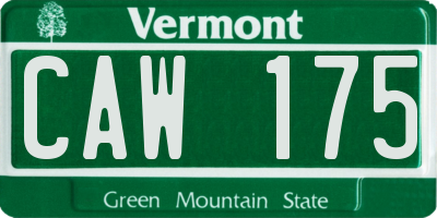VT license plate CAW175