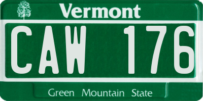 VT license plate CAW176