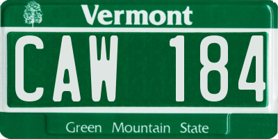 VT license plate CAW184