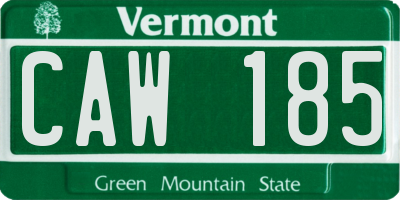 VT license plate CAW185
