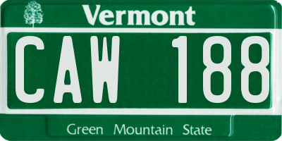 VT license plate CAW188