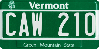 VT license plate CAW210