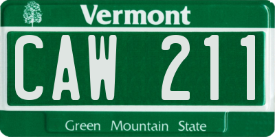 VT license plate CAW211