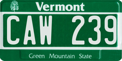 VT license plate CAW239