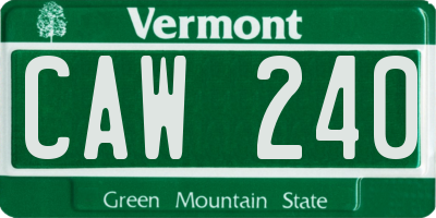 VT license plate CAW240