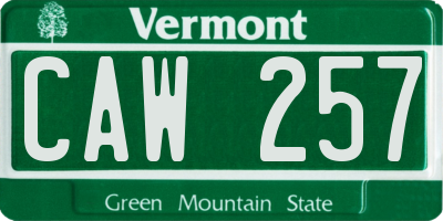 VT license plate CAW257