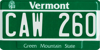 VT license plate CAW260