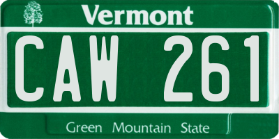VT license plate CAW261