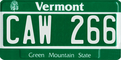 VT license plate CAW266