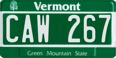 VT license plate CAW267