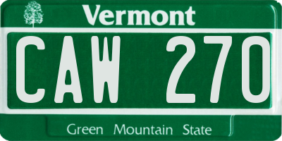 VT license plate CAW270