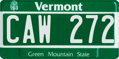 VT license plate CAW272