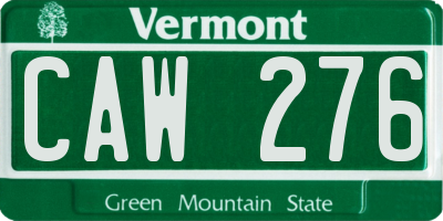 VT license plate CAW276