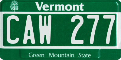 VT license plate CAW277