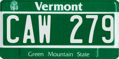 VT license plate CAW279
