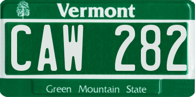 VT license plate CAW282